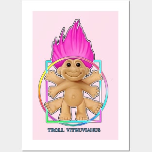 Troll vitruvanus the Vitruvianman parody troll (pink background) Posters and Art